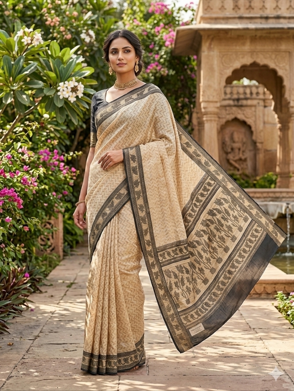 Wimen Pure Jute Silk Benarasi Saree Handloom Designer Wedding Festive